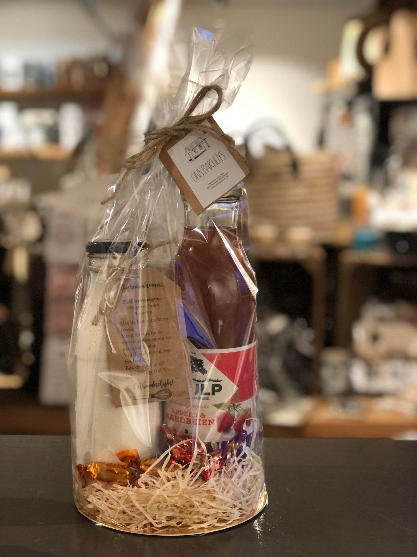 Schulpsap en fles bakmix
