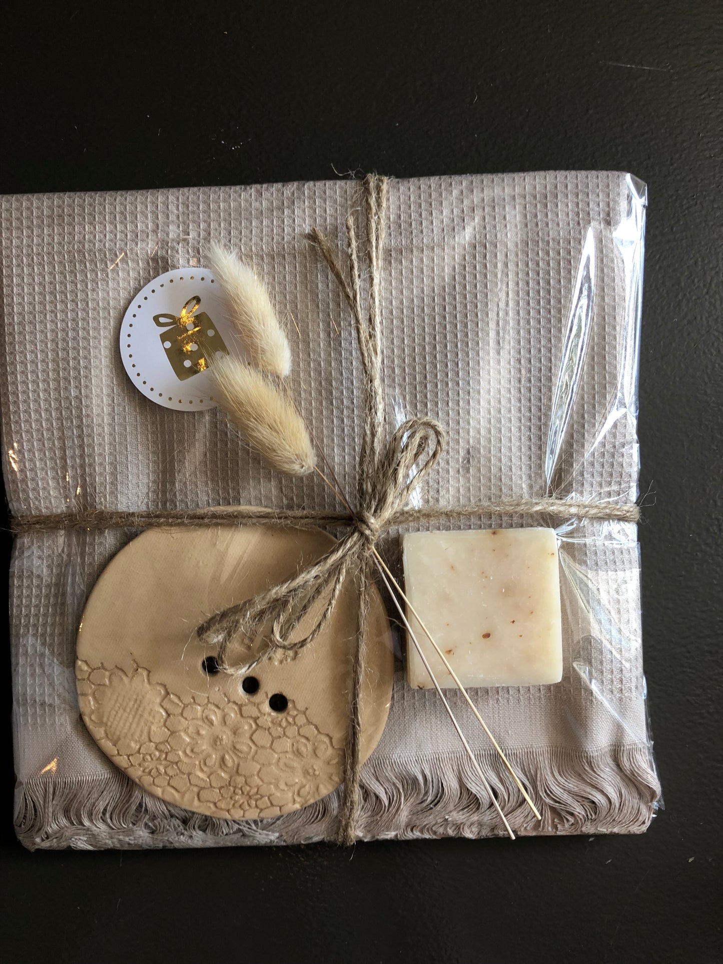 Mijn Stijl Wafeldoek zeepschaaltje en snijzeep