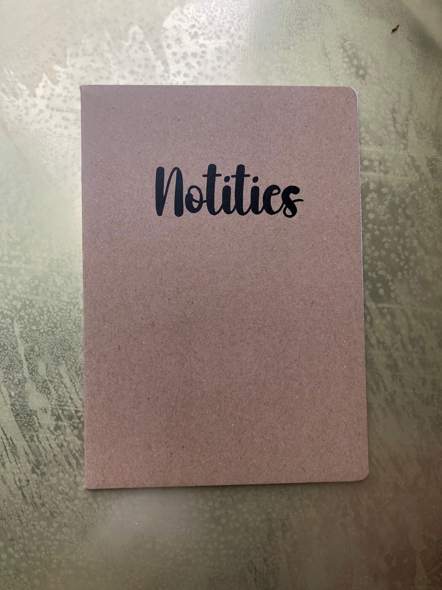 Schrift bruin met tekst