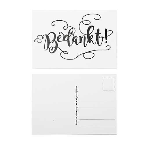 Ansichtkaart bedankt