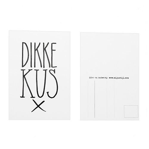 Ansichtkaart dikke kus