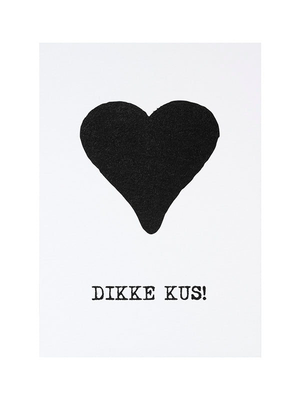 Ansichtkaart hart dikke kus