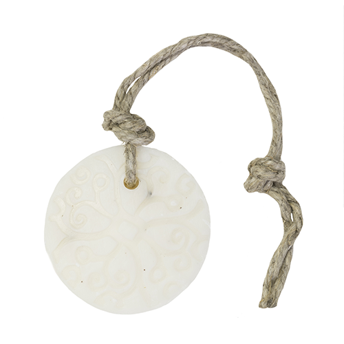 Geurhanger schijf wit fleur