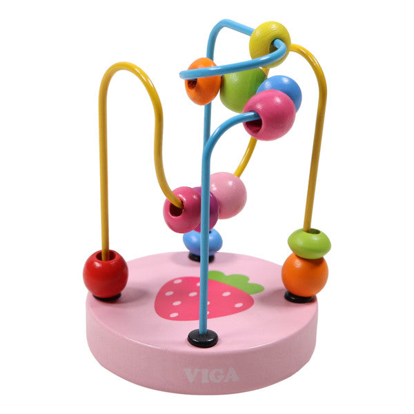 Houten kralenspiraal roze