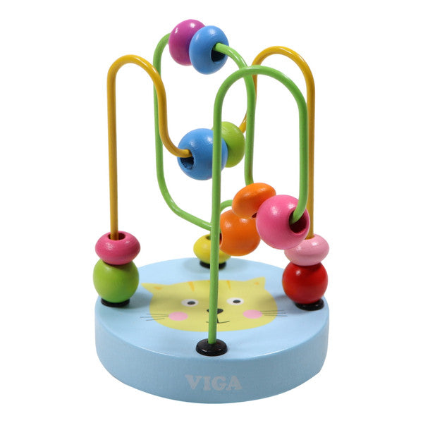 Houten kralenspiraal blauw