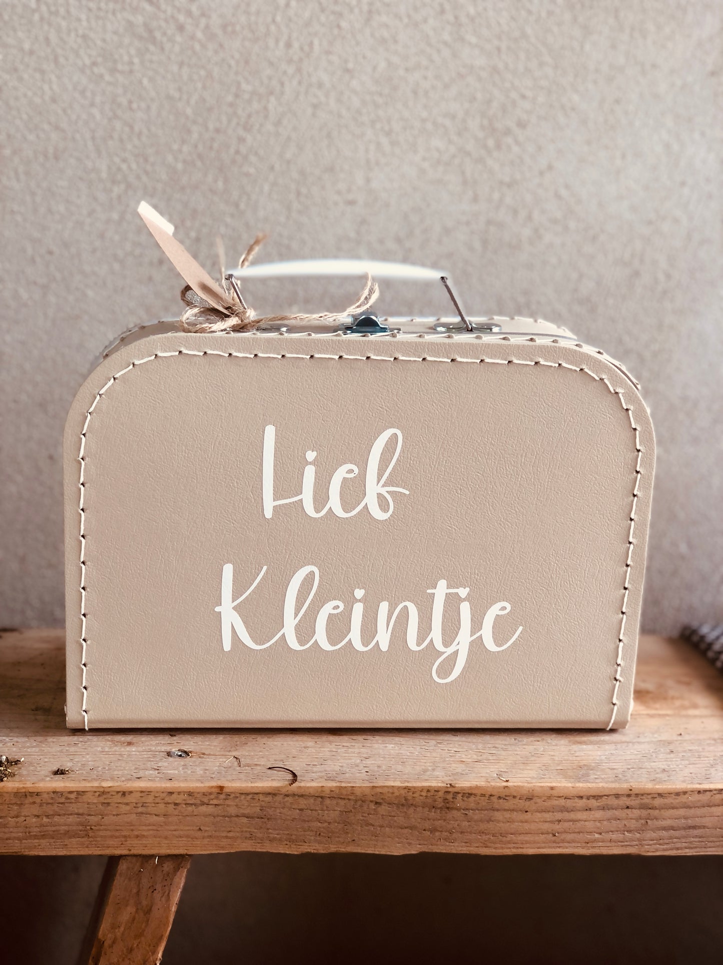 Koffertje met tekst