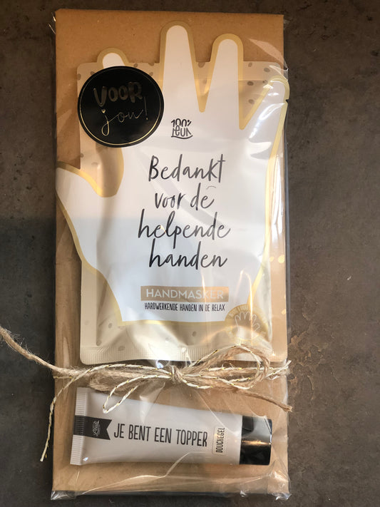 Handmasker en mini douchegel