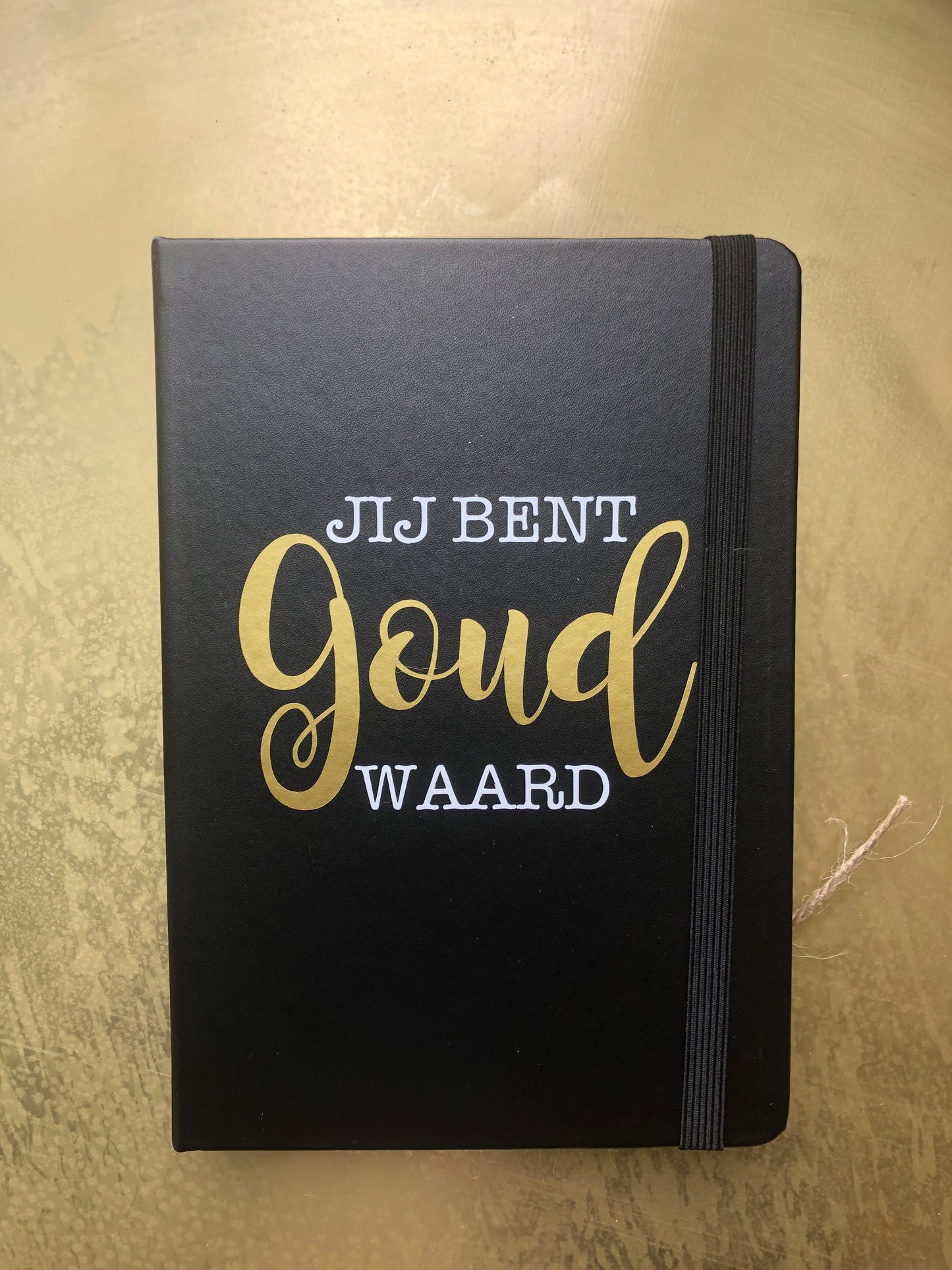Notitieboek A5 zwart met tekst