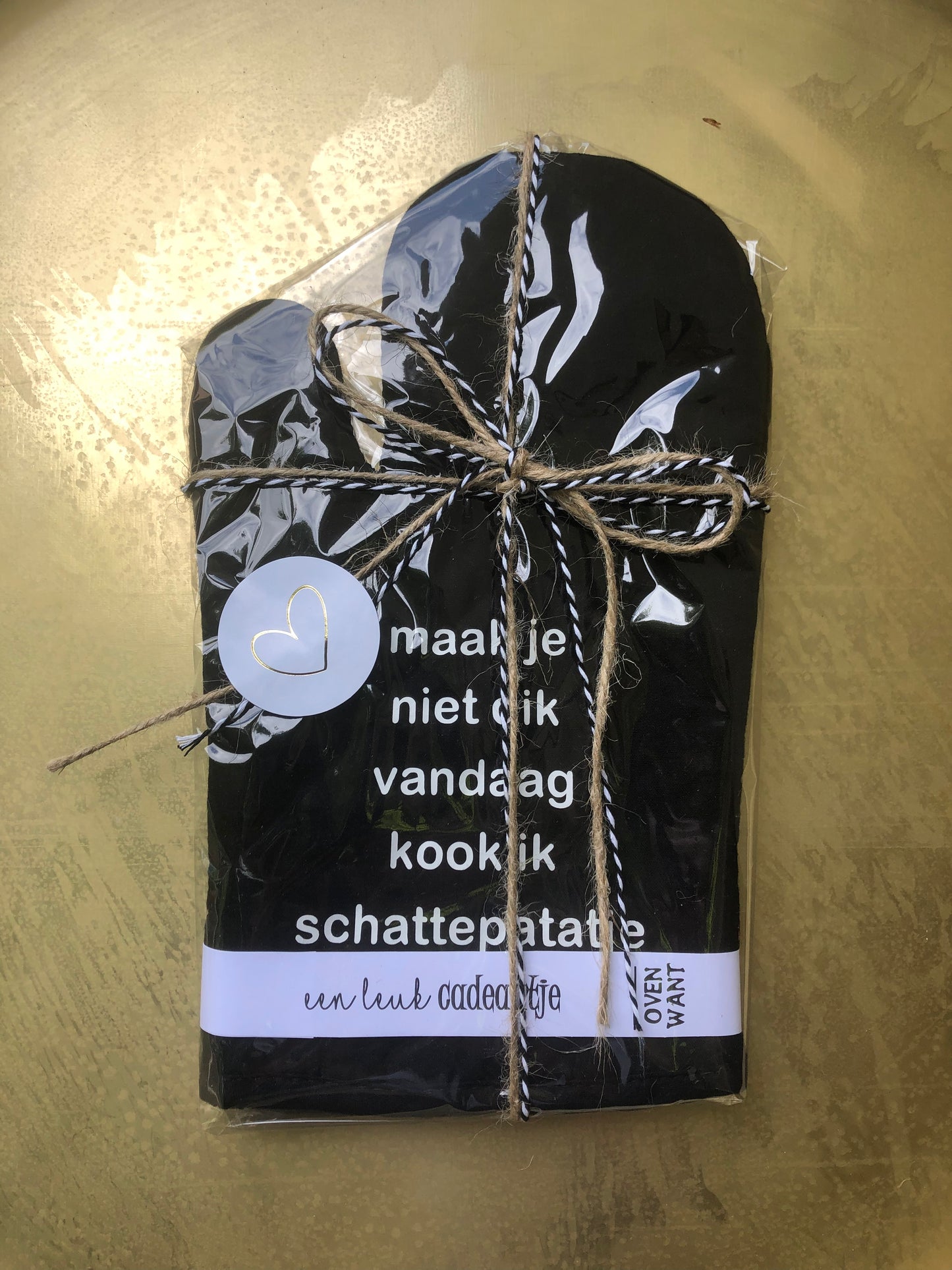 Ovenwant met tekst