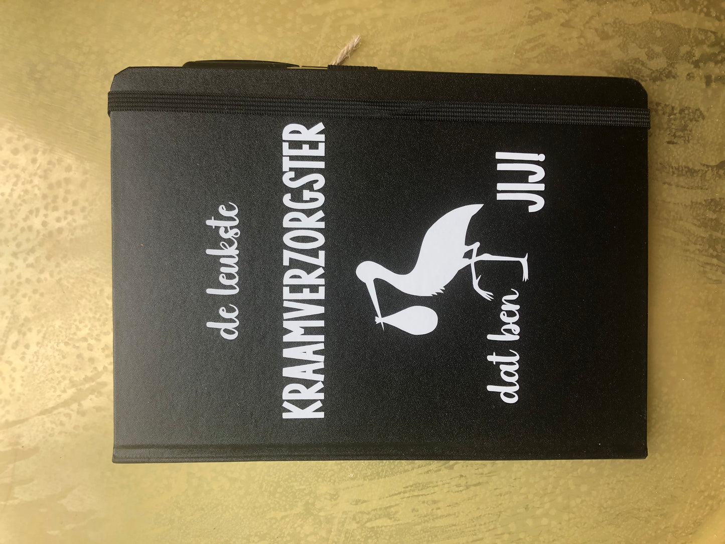 Notitieboek A5 zwart met tekst