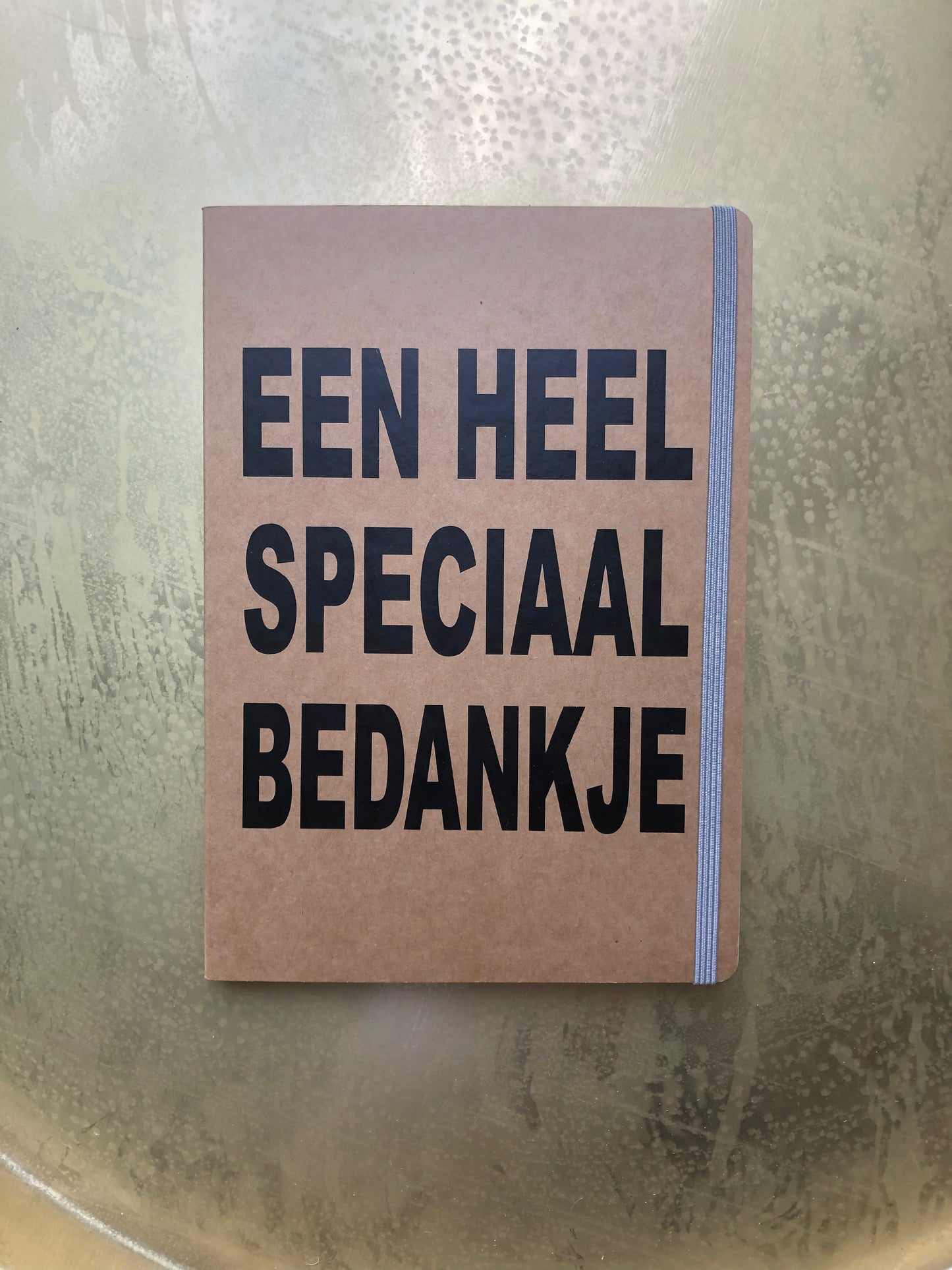 Notitieboek A5 bruin met tekst
