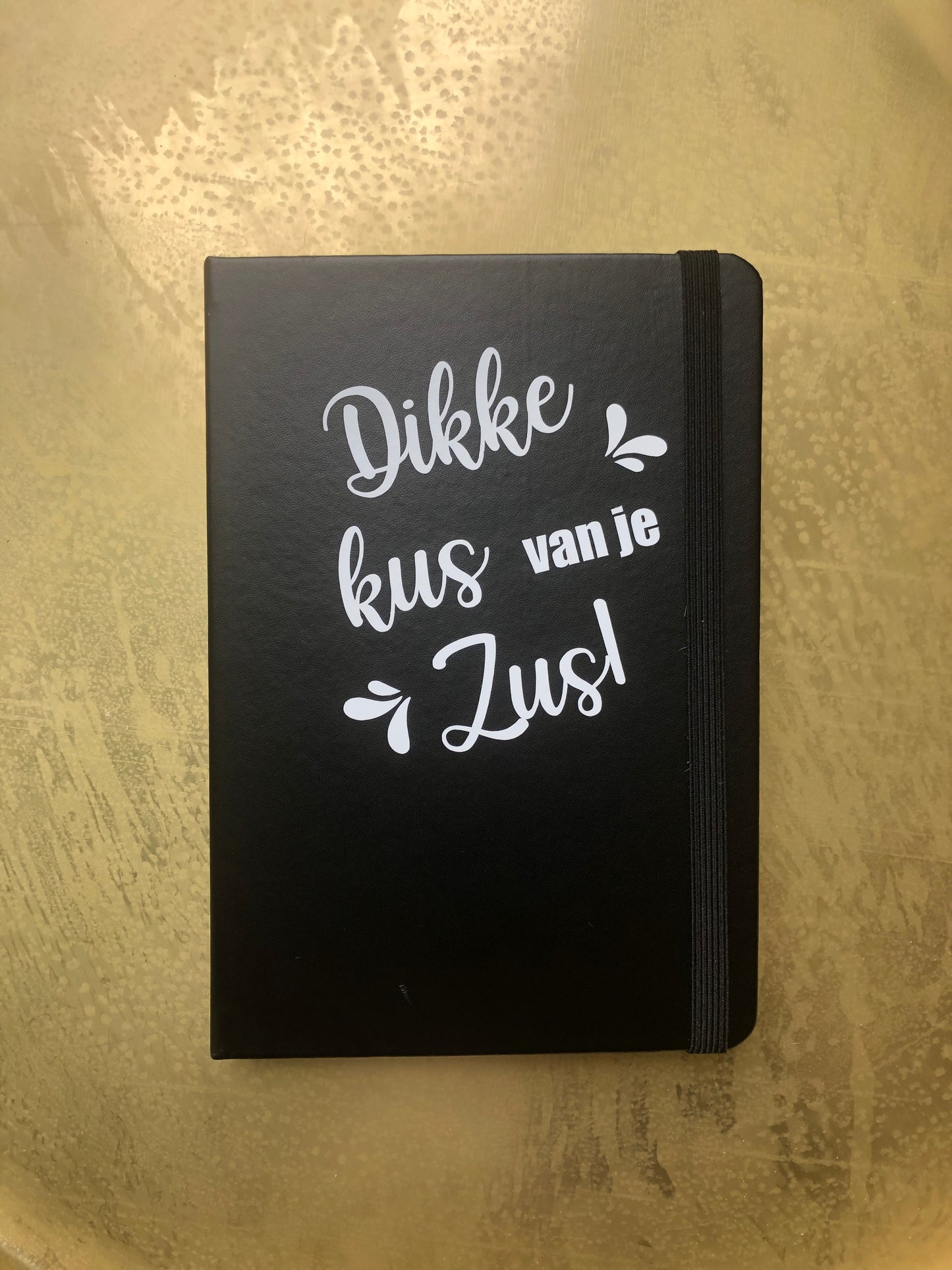Notitieboek A5 zwart met tekst
