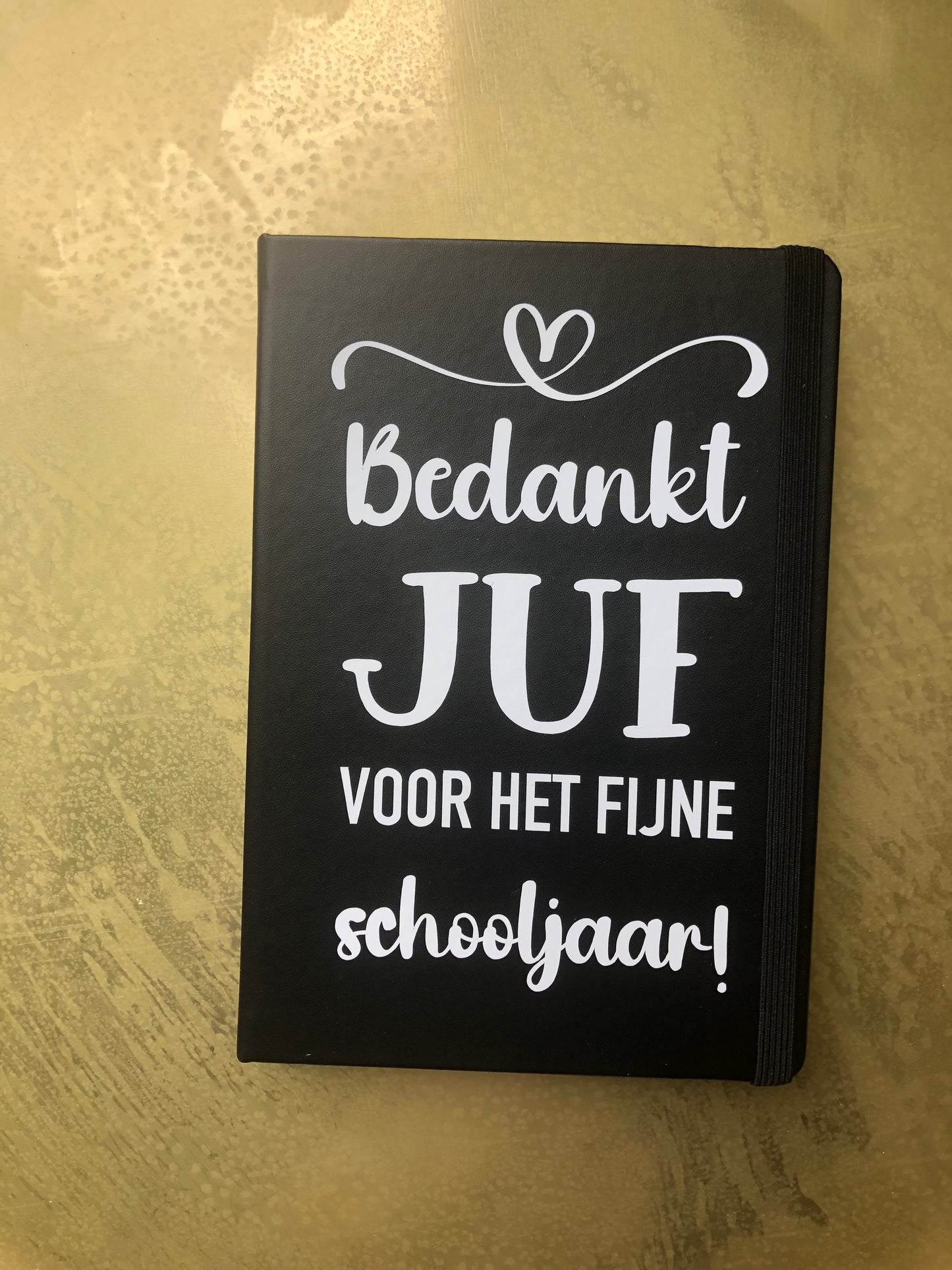 Notitieboek A5 zwart met tekst