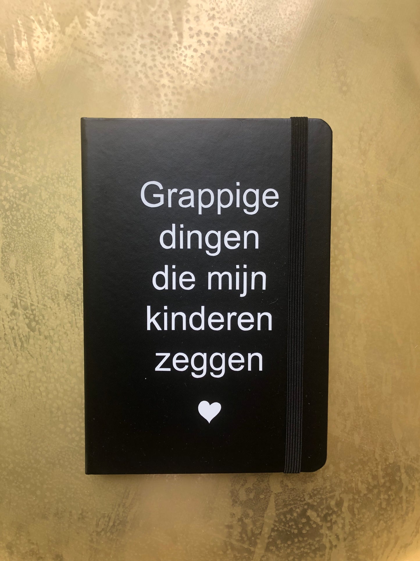 Notitieboek A5 zwart met tekst