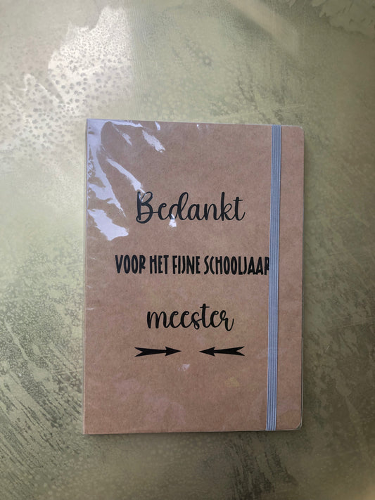 Notitieboek A5 bruin met tekst