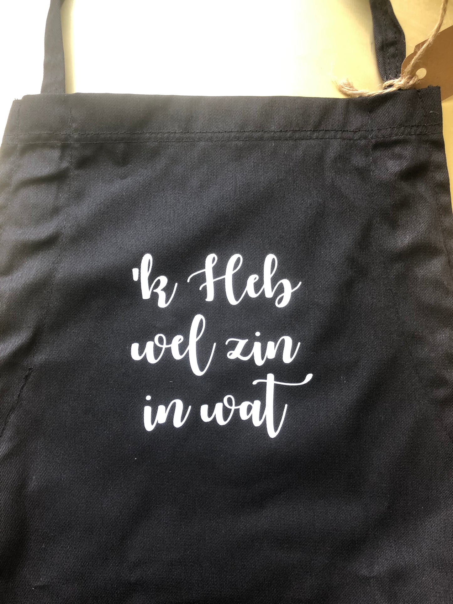 Schort met tekst