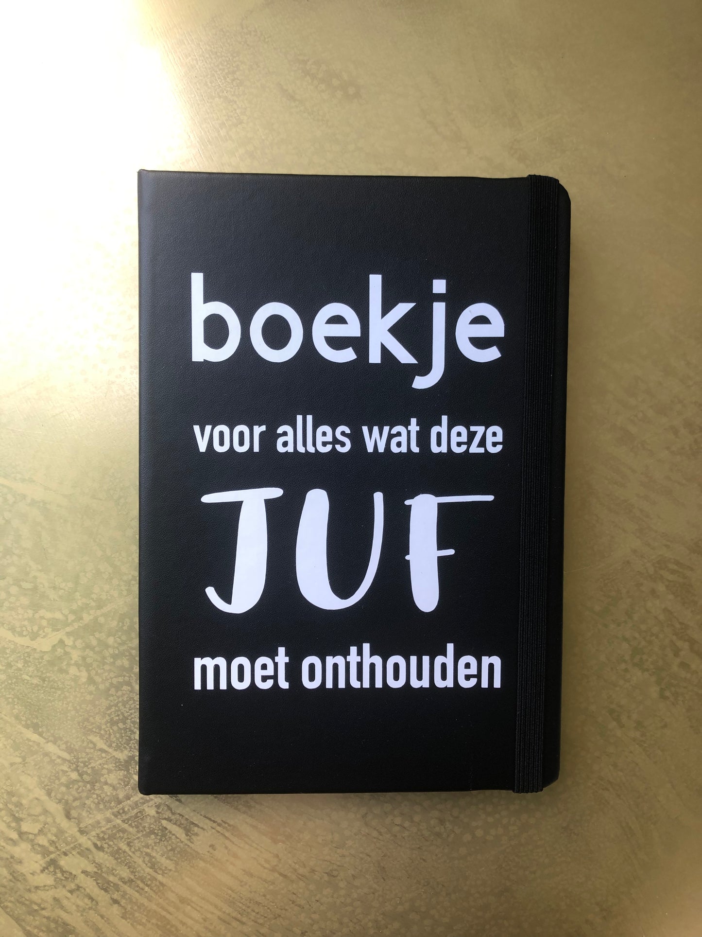 Notitieboek A5 zwart met tekst