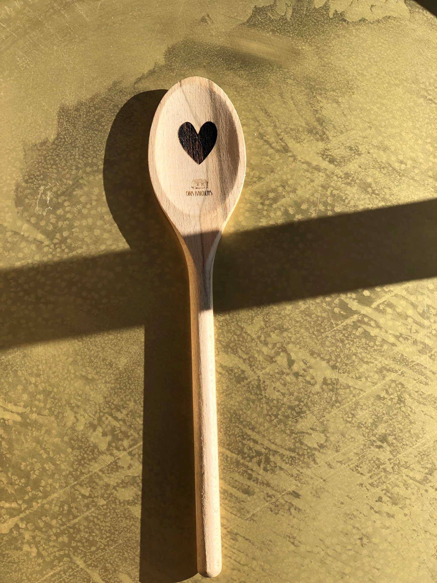 Houten lepel met tekst