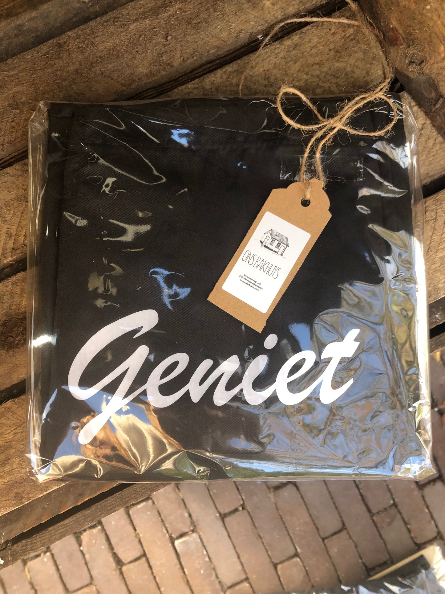 Schort met tekst