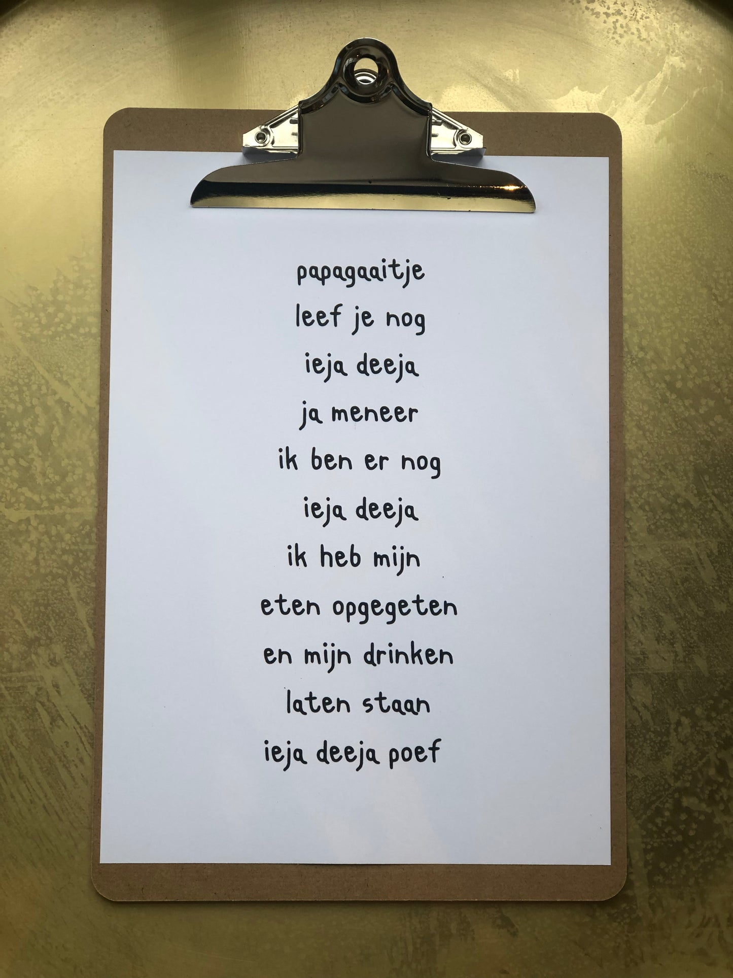 Klembord met tekst