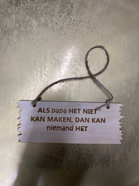 Muurhanger met tekst
