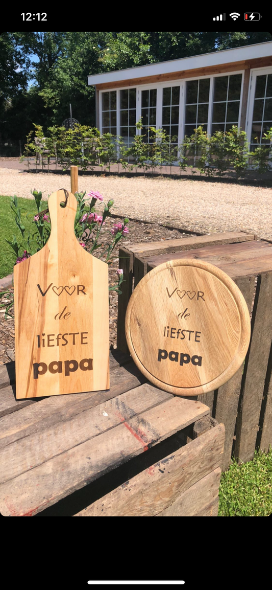 Snijplank met tekst liefste papa