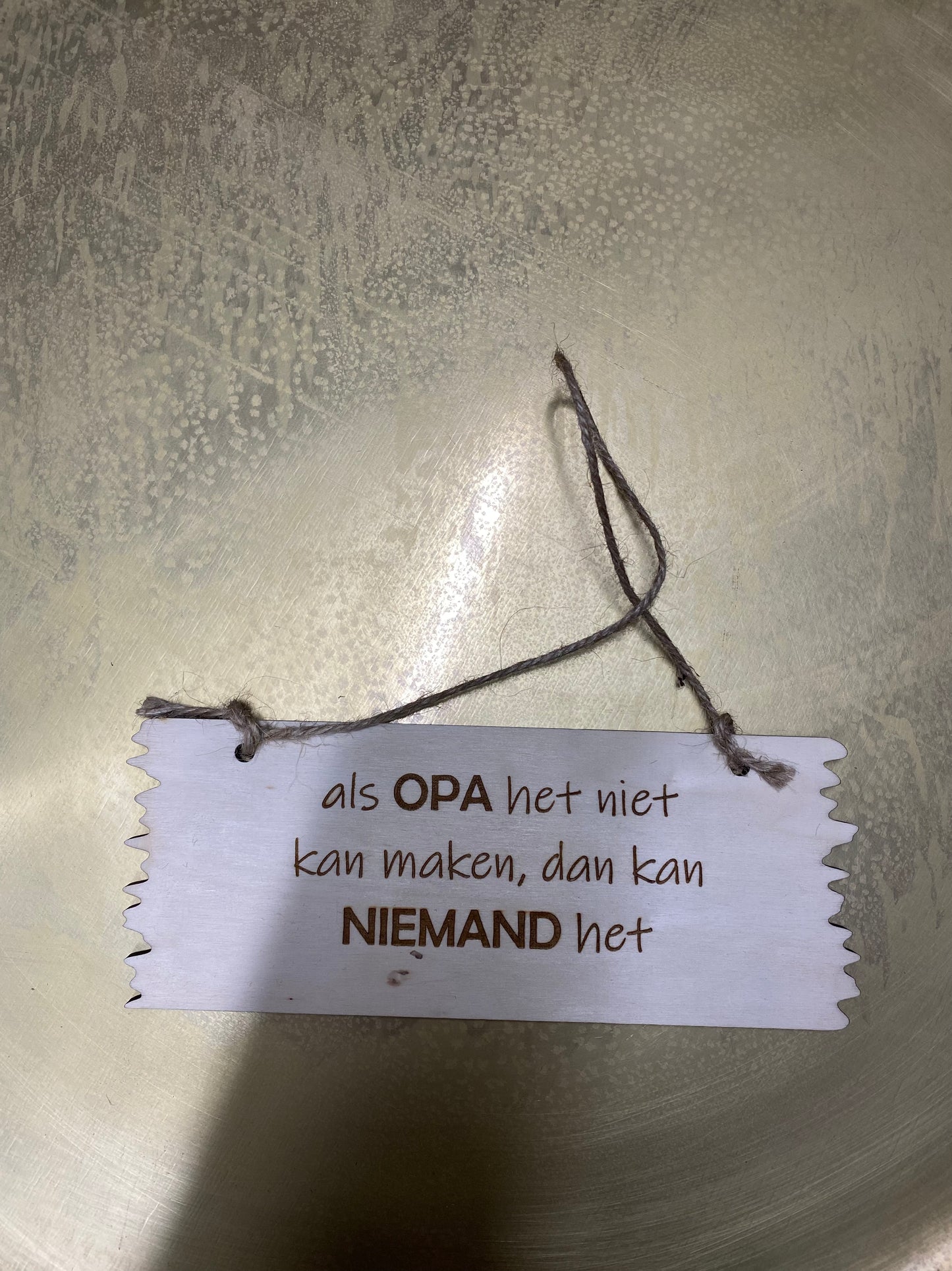 Muurhanger met tekst