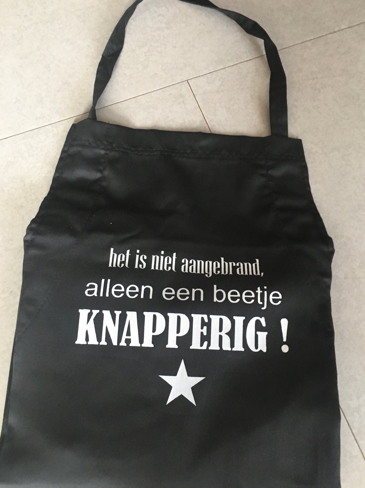 Schort + handschoen met tekst