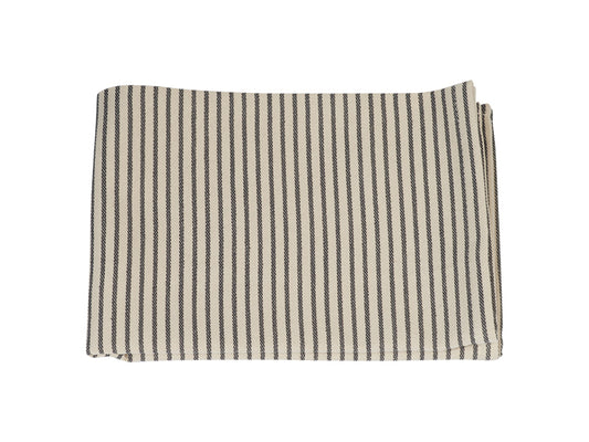 Theedoek streep ecru/grijs