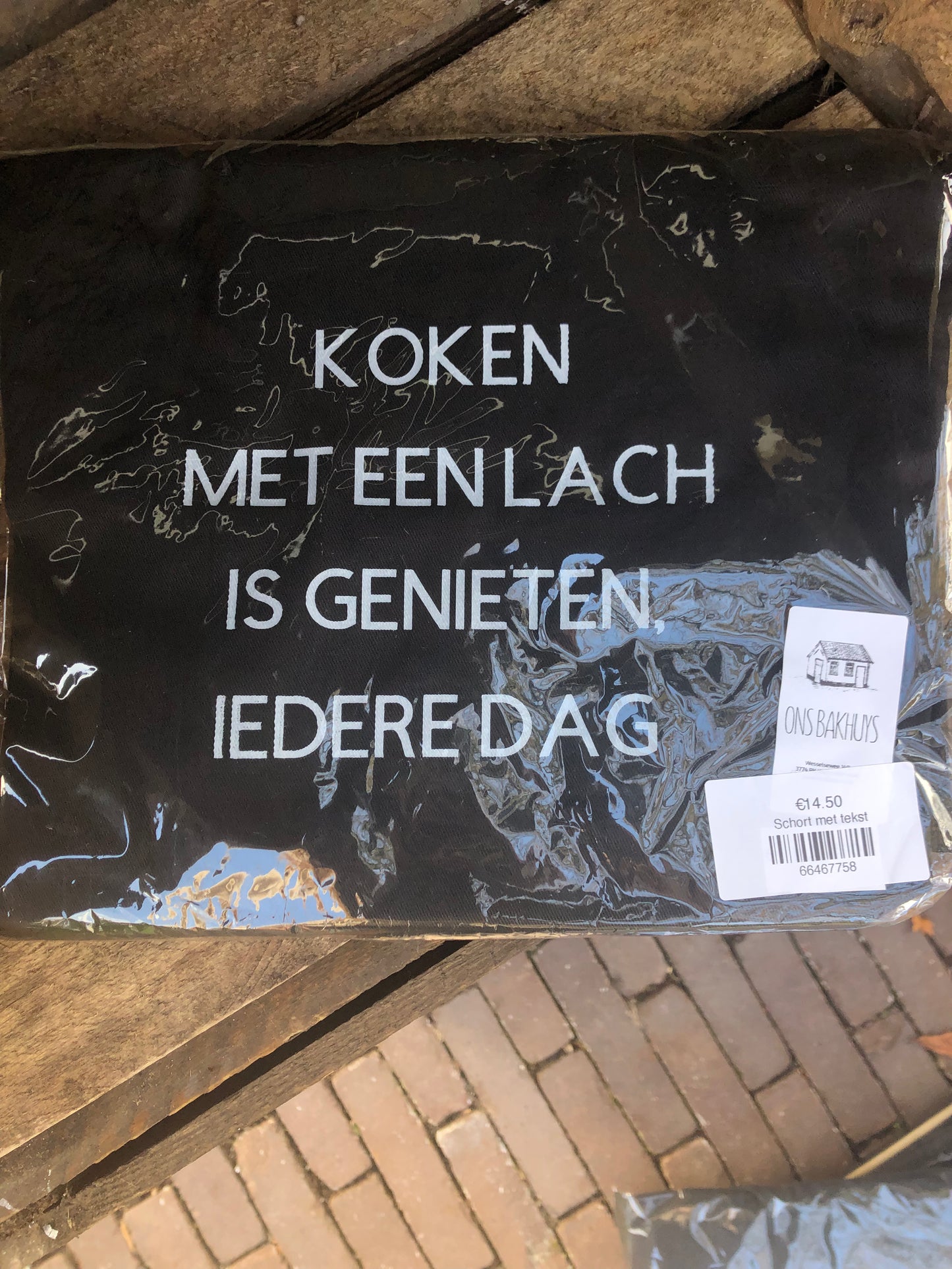 Schort met tekst